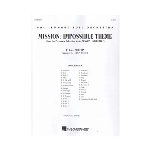 Mission - Impossible Theme-  Full Orchestra - Score & Parts