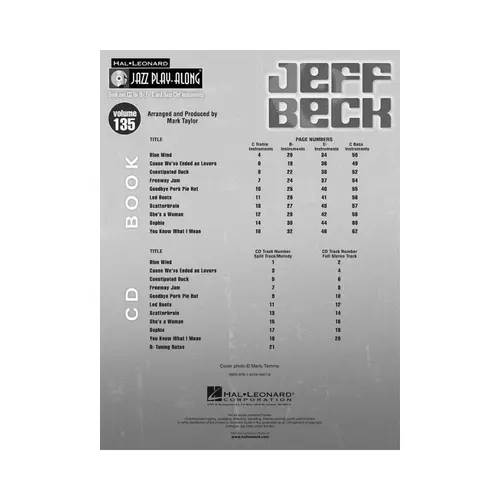 Jeff Beck - Jazz Play Along Vol.135