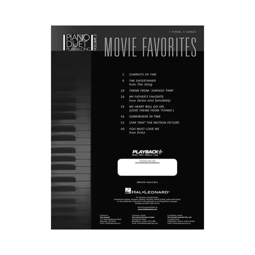 Movie Favorites- Piano Duet Play-Along Vol.2