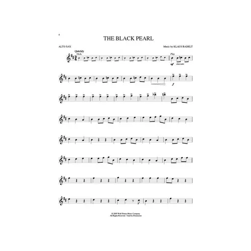 Pirates Of The Caribbean  - Alto Sax