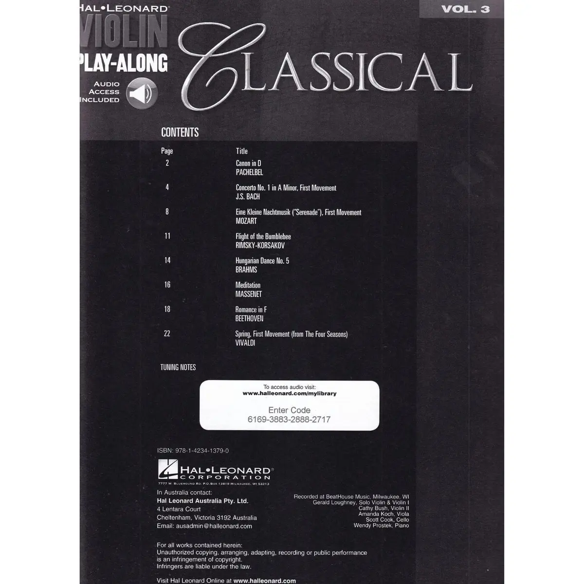Classical  - Violin Play-Along Vol.3
