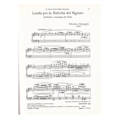 Lauda Per La Nativita Del Signore