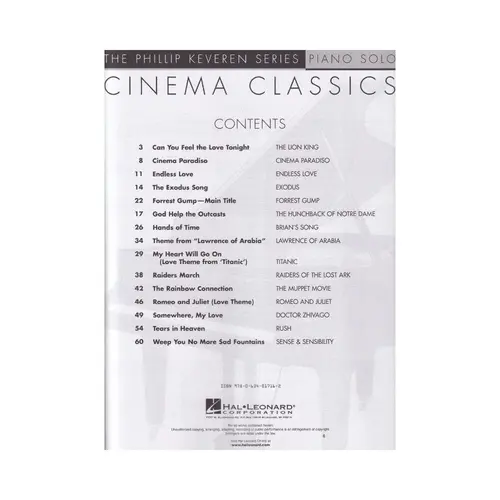Cinema Classics - Piano Solo