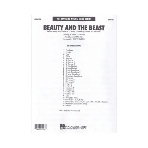 Beauty And The Beast For Concert Band
