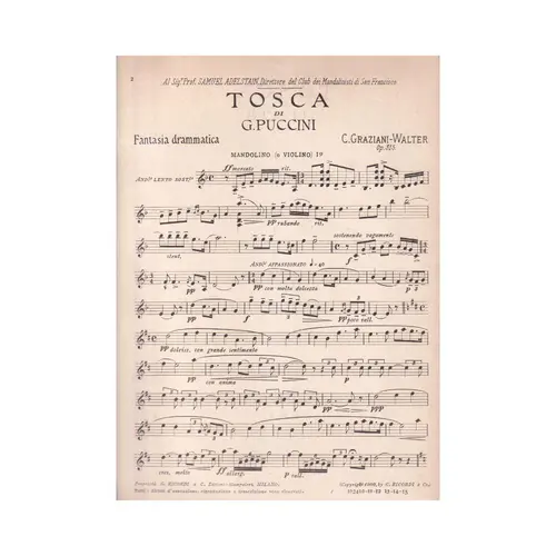 La Tosca  - Fantasia Dramatica (Mandolino)