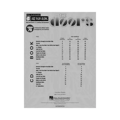 The Doors  - Jazz Play Along Vol.70
