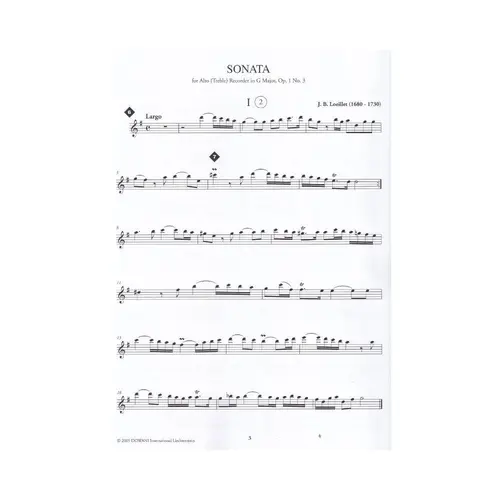 Sonata For Alto (Treble) Recorder In G Major Op. 1 N.3 - Hal Leonard Classical Play-Along Vol.3