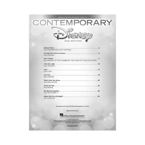 Contemporary Disney Solos - Beginning Piano Solo