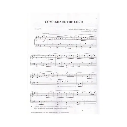 Come Share The Lord - A Treasury Of Piano Solos For Communion