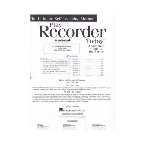Play Recorder Today - A Complete Guide To Basics