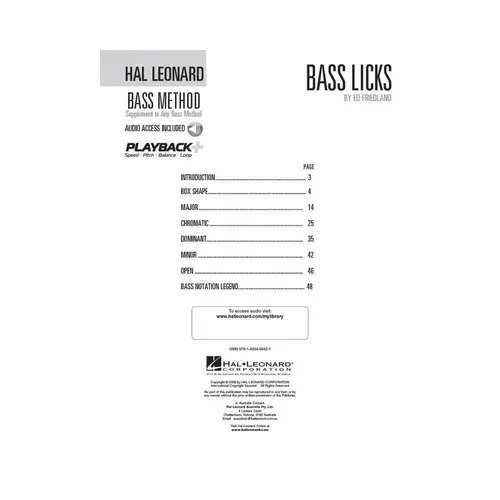 Bass Licks - Hal Leonard Bass Method