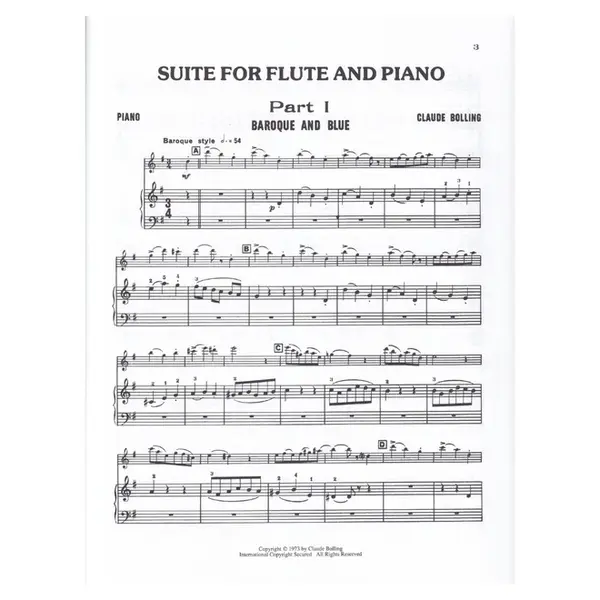 Suite For Flute And Jazz Piano Trio (Parts And Cd)