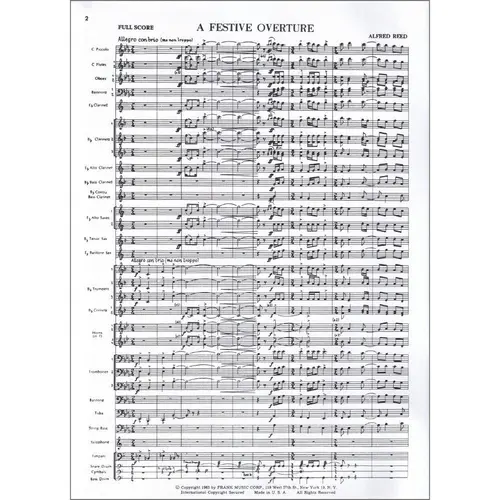 Festive Overture - Concert Band (Score And Parts)