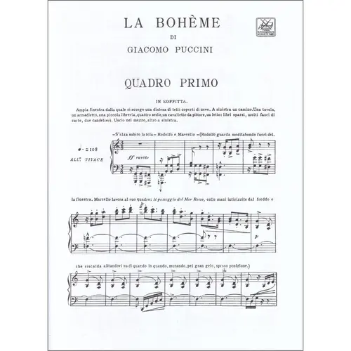 La Boheme - Vocal Score - Capa Dura