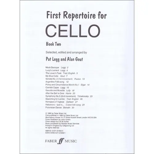 First Repertoire For Cello Book Two