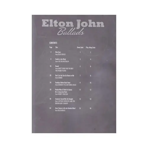 Ballads - Elton John - Keyboard Play-Along- Vol.9