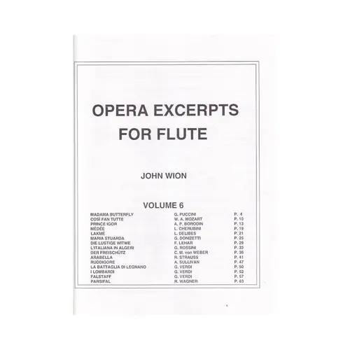 Opera Excerpts For Flute 6