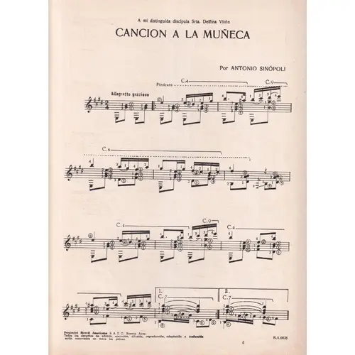 Cancion A La Muneca para violão