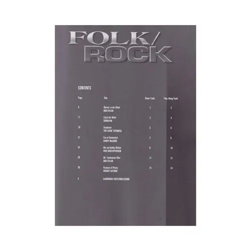 Folk/Rock Harmonica Play-Along Volume 4