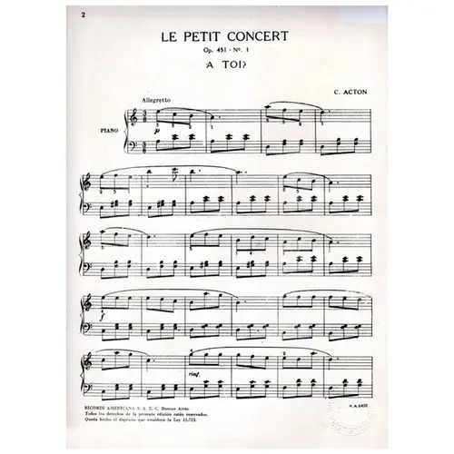 A Toi? - Op.451 N.1
