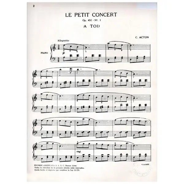 A Toi? - Op.451 N.1