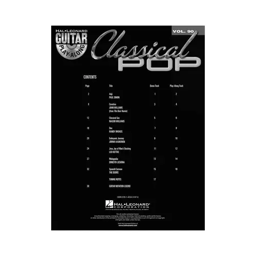 Classical Pop - Guitar Play-Along Volume 90