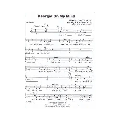 Georgia On My Mind - Vocal Solo With Jazz Ensemble Series (Score+Parts)