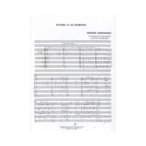 Pictures At An Exhibition - The Canadian Brass - Score And Parts