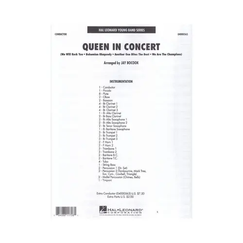 Queen In Concert - Concert Band (Score+Parts)
