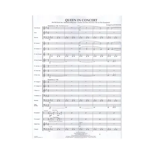 Queen In Concert - Concert Band (Score+Parts)