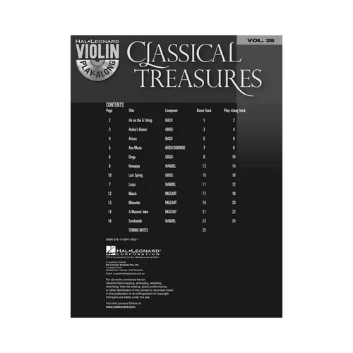 Classical Treasures - Violin Play-Along Vol.28