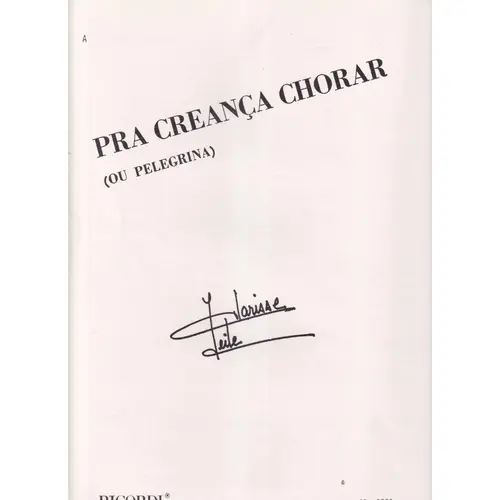 Pra Creança Chorar (Ou Pelegrina) para piano