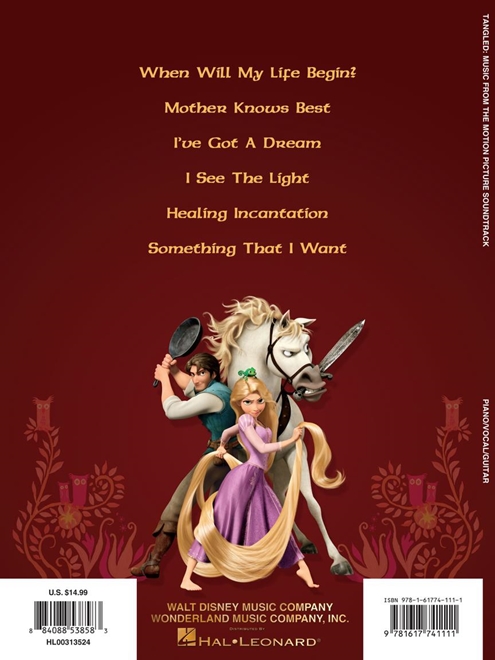 Canções do filme da Disney Enrolados, para piano, vocal e acordes para