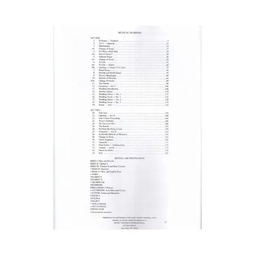 Fiddler On The Roof - Vocal Score