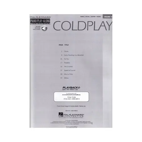 Coldplay - Piano Play-Along Vol. 16