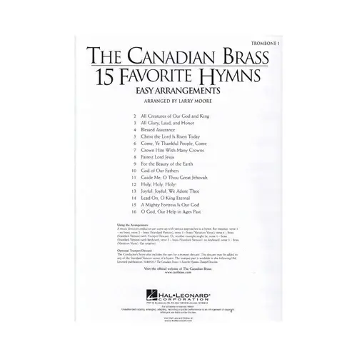 The Canadian Brass - 15 Favorite Hymns - Trombone 1