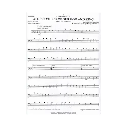 The Canadian Brass - 15 Favorite Hymns - Trombone 1