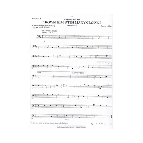 The Canadian Brass - 15 Favorite Hymns - Trombone 2