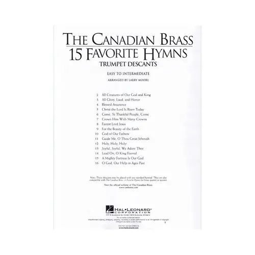 The Canadian Brass - 15 Favorite Hymns - Trumpet Descants