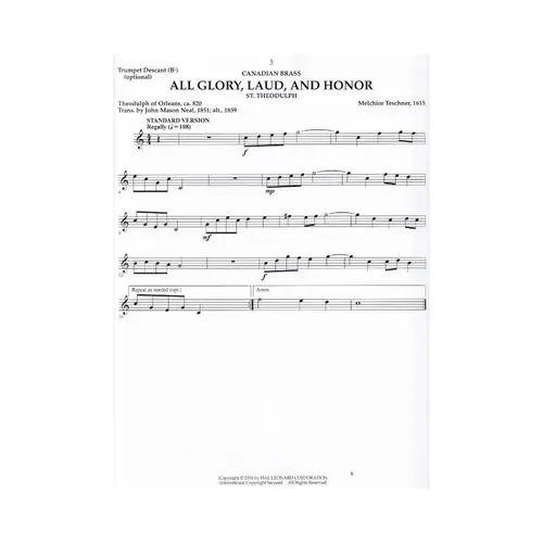 The Canadian Brass - 15 Favorite Hymns - Trumpet Descants