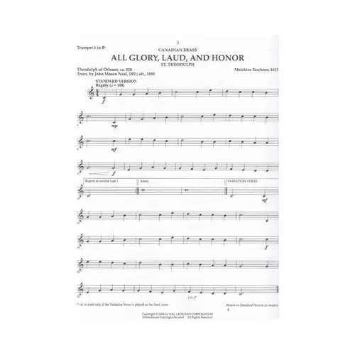 The Canadian Brass - 15 Favorite Hymns - Trumpet 1