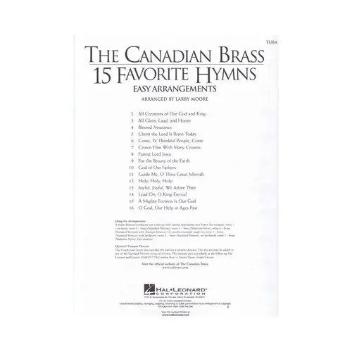 The Canadian Brass - 15 Favorite Hymns - Tuba (B.C.)