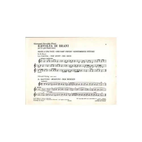 Raccolta Di Brani per uno o piu flauti dolci (Collections Of Pieces)