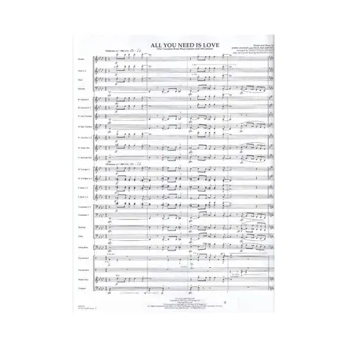 All You Need Is Love Canadian Brass Plays Lennon And Mccartney Full Score