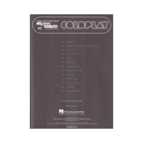 Coldplay - E-Z Play Today Volume 40