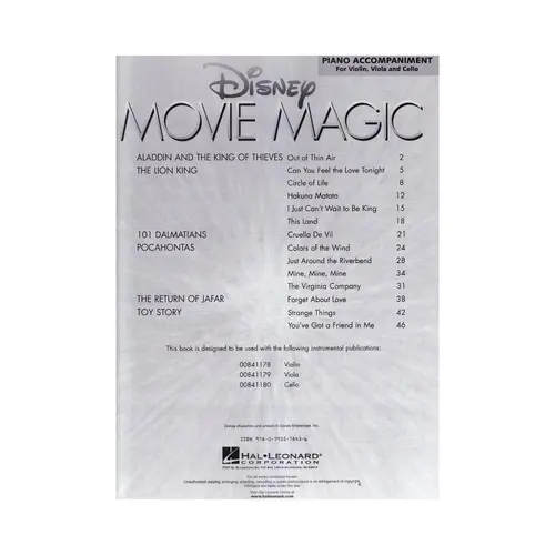 Disney Movie Magic - Piano Accompaniments