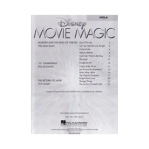Disney Movie Magic - Viola Instrumental Solos