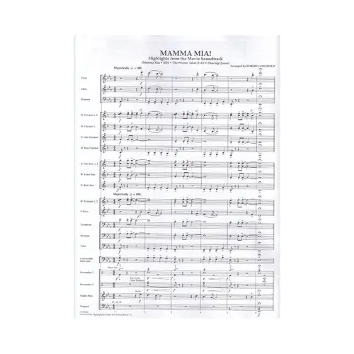 Mamma Mia! - Highlights From The Movie Soundtrack - Concert Band (Score+Parts)