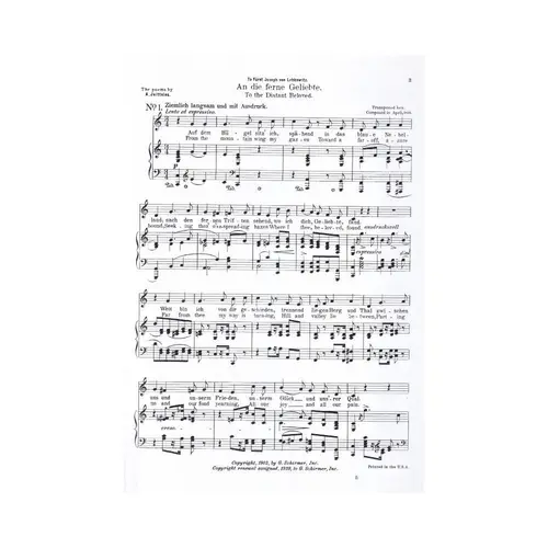 An die ferne geliebte ( to the distant beloved) Op.98 for low voice