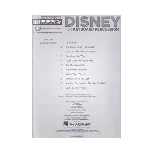Disney - Keyboard Percussion Easy Instrumental Play-Along